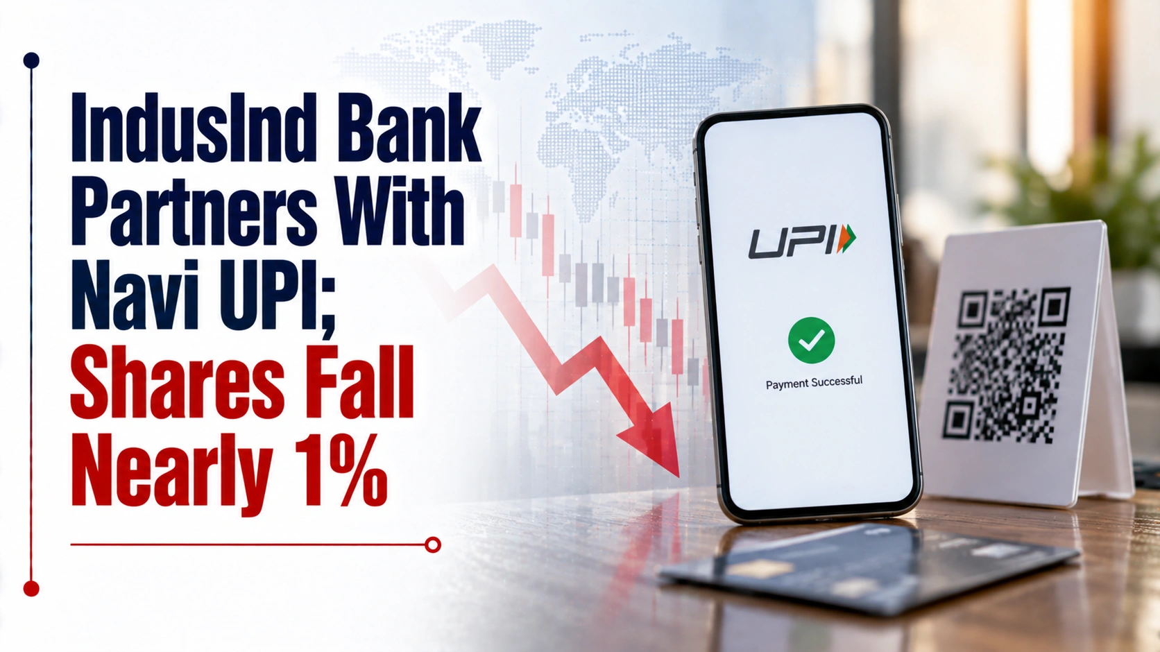 IndusInd Bank Partners With Navi UPI; Shares Fall Nearly 1%