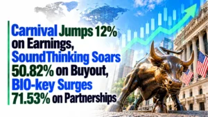 Carnival Jumps 12% on Earnings, SoundThinking Soars 50.82% on Buyout, BIO-key Surges 71.53% on Partnerships