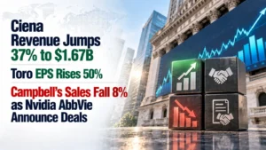 Ciena Revenue Jumps 37% to $1.67B, Toro EPS Rises 50%, Campbell’s Sales Fall 8% as Nvidia, AbbVie Announce Deals