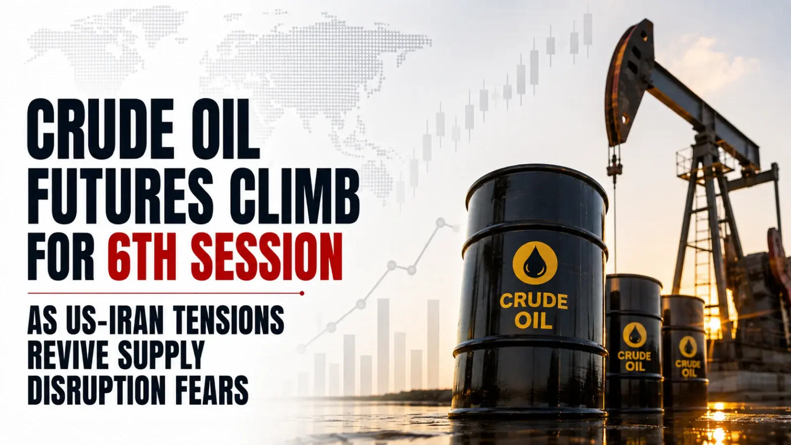Crude Oil Futures Climb for 6th Session as US-Iran Tensions Revive Supply Disruption Fears