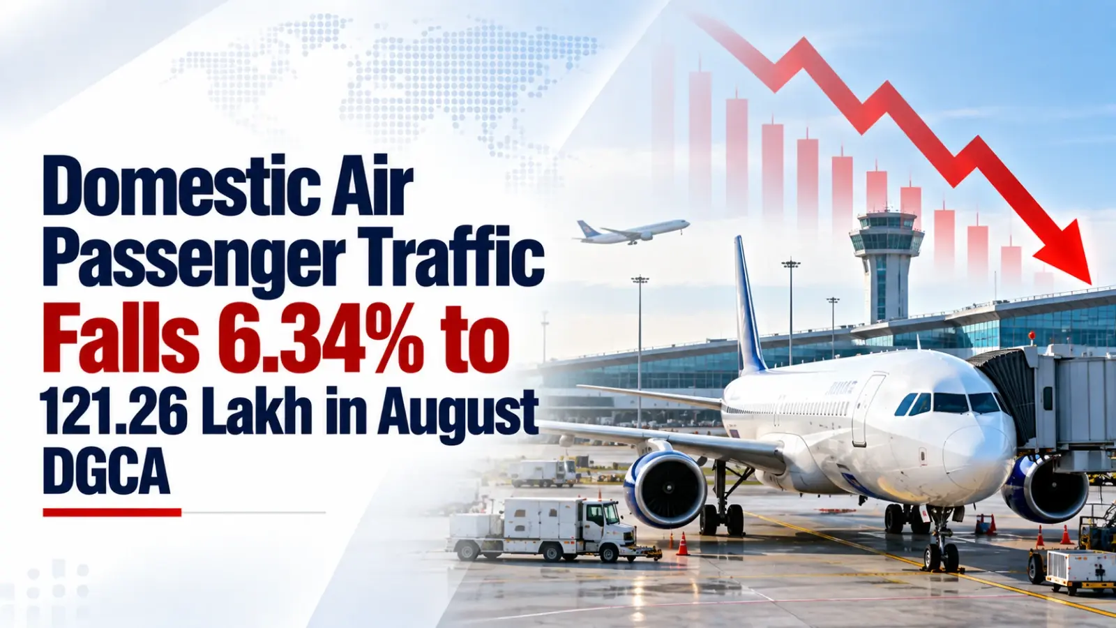 Domestic Air Passenger Traffic Falls 6.34% to 121.26 Lakh in August: DGCA