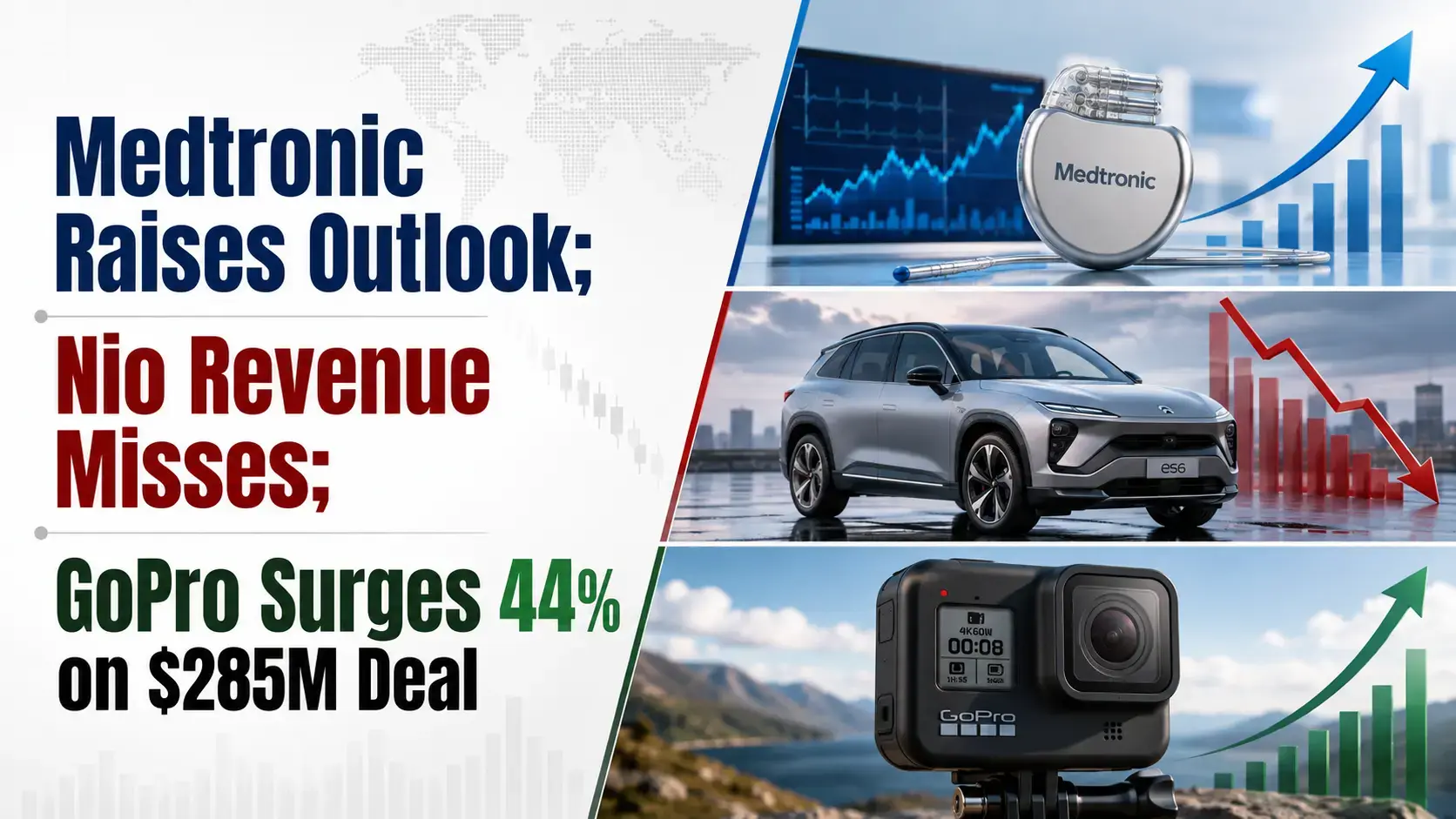 Medtronic Raises Outlook; Nio Revenue Misses; GoPro Surges 44% on $285M Deal