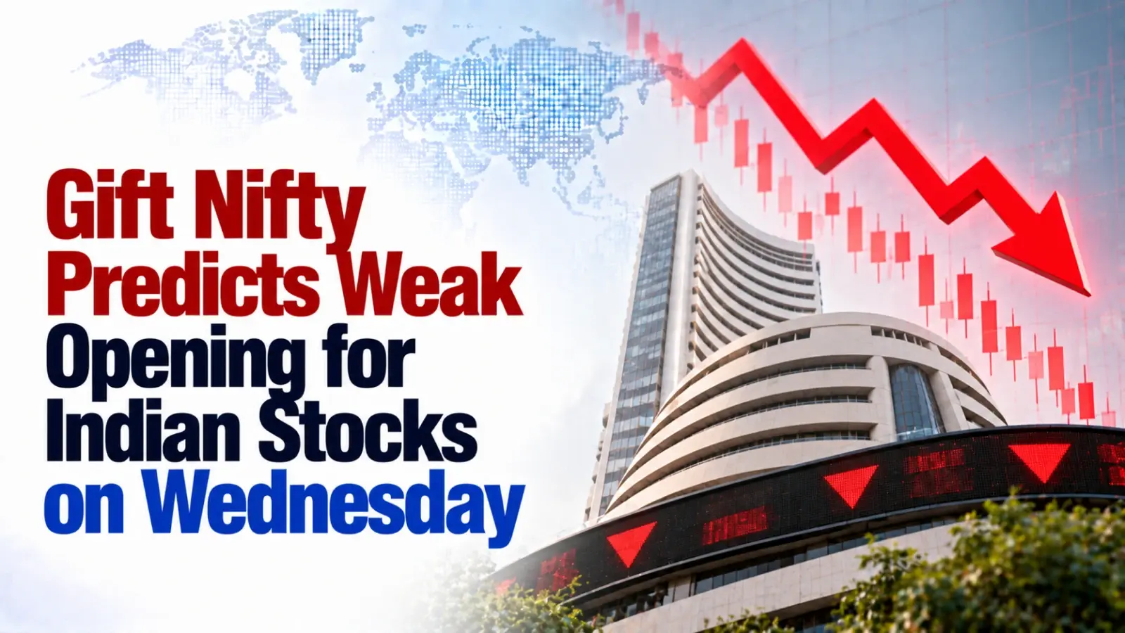 Gift Nifty Predicts Weak Opening for Indian Stocks on Wednesday