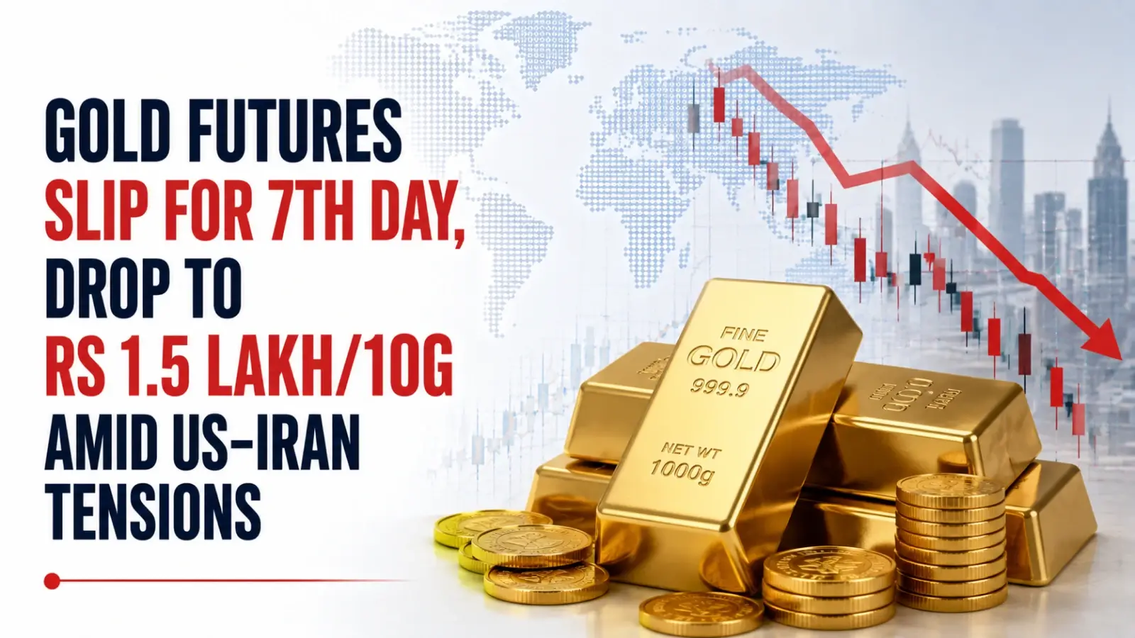 Gold Futures Slip for 7th Day, Drop to Rs 1.5 Lakh/10g Amid US-Iran Tensions