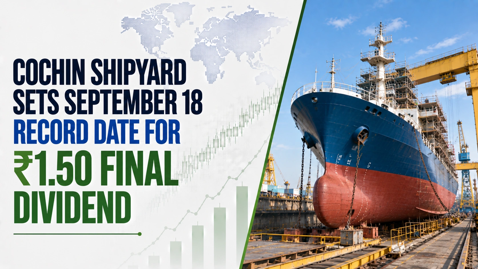 Cochin Shipyard Sets September 18 Record Date For ₹1.50 Final Dividend; Shares Rise 1.97%