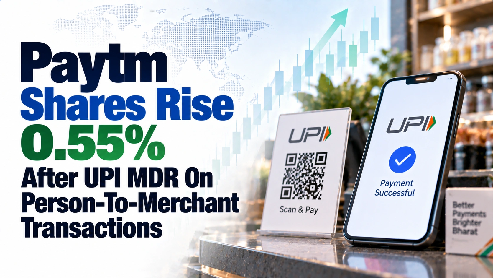 Paytm Shares Rise 0.55% After UPI MDR On Person-To-Merchant Transactions