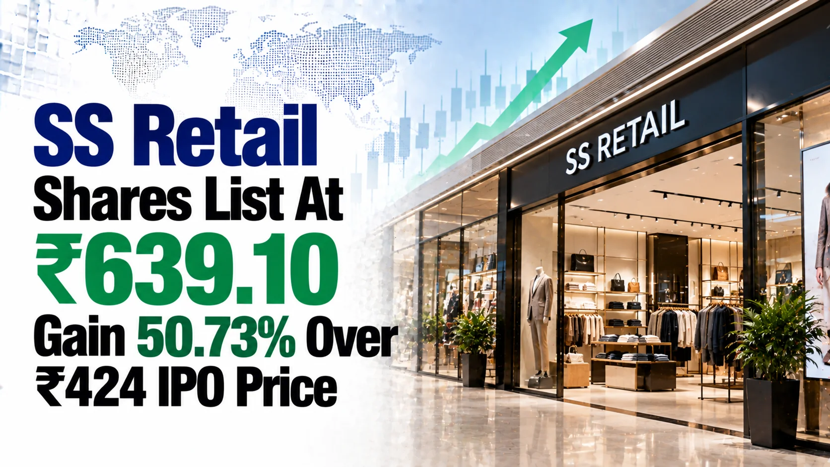 SS Retail Shares List At ₹639.10, Gain 50.73% Over ₹424 IPO Price
