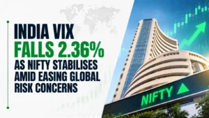 India VIX Falls 2.36% as Nifty Stabilises Amid Easing Global Risk Concerns