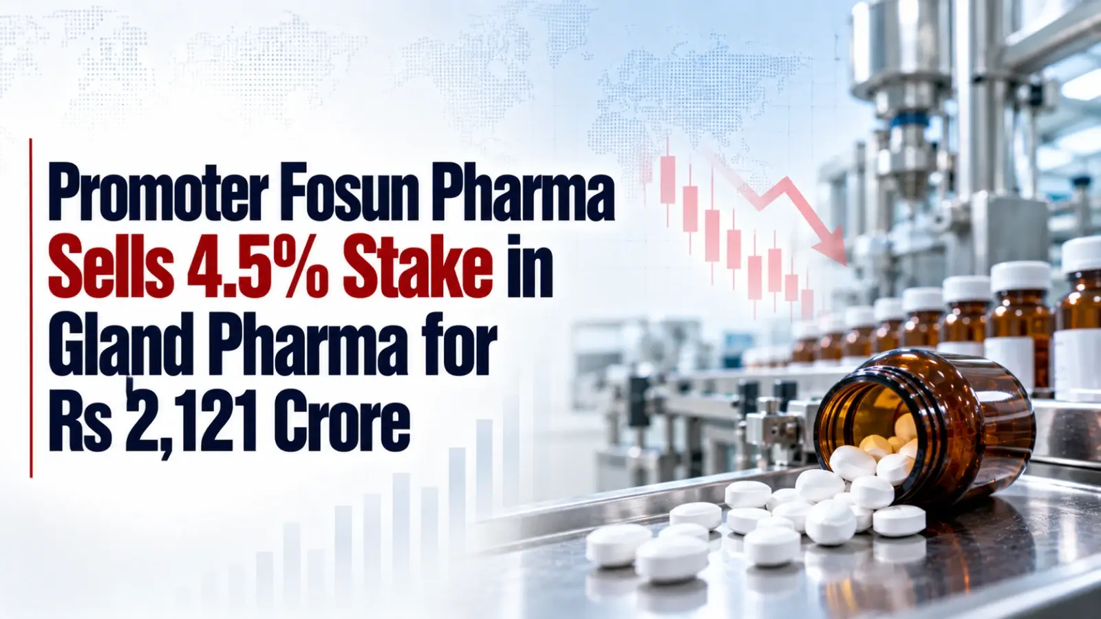 Promoter Fosun Pharma Sells 4.5% Stake in Gland Pharma for Rs 2,121 Crore