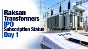 Raksan Transformers IPO Day 1 Subscription Status: Issue Subscribed 0.49 Times
