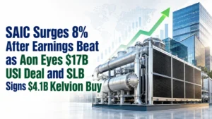 SAIC Surges 8% After Earnings Beat as Aon Eyes $17B USI Deal and SLB Signs $4.1B Kelvion Buy