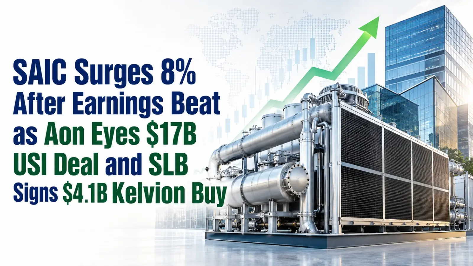 SAIC Surges 8% After Earnings Beat as Aon Eyes $17B USI Deal and SLB Signs $4.1B Kelvion Buy