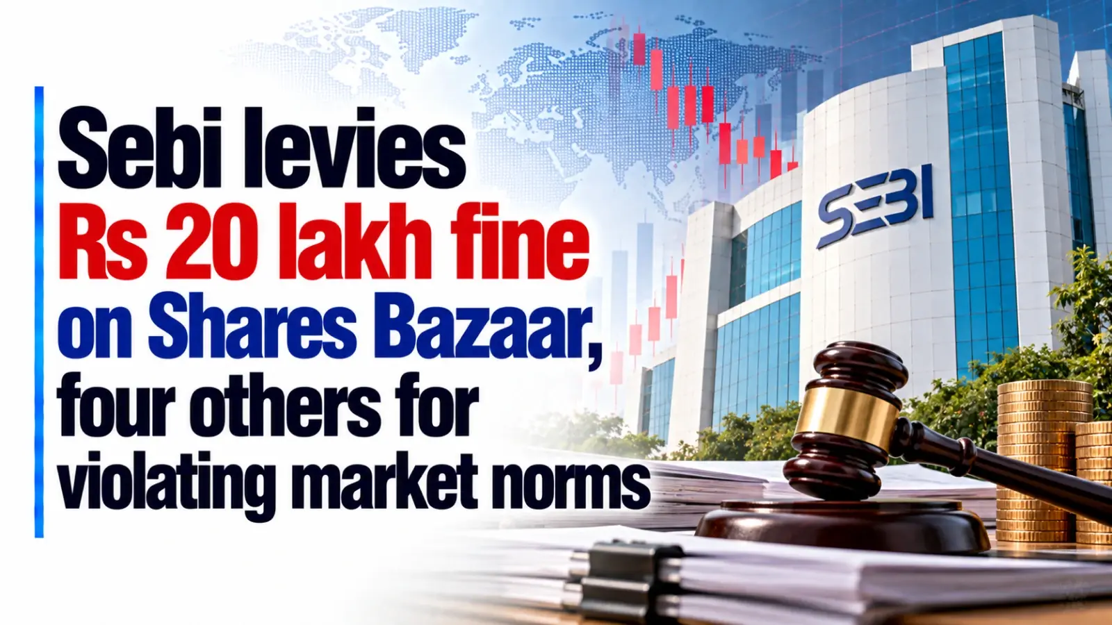 Sebi Levies Rs 20 Lakh Fine on Shares Bazaar, Four Others for Violating Market Norms