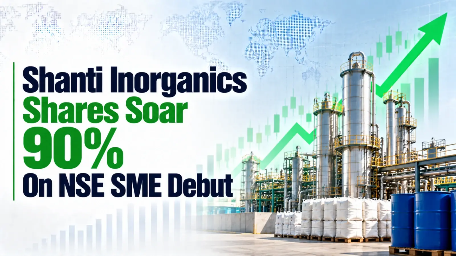 Shanti Inorganics Shares Soar 90% On NSE SME Debut