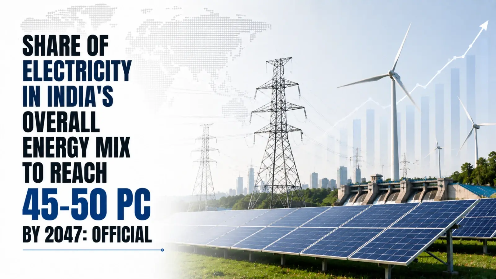 Share of Electricity in India’s Overall Energy Mix To Reach 45–50 PC by 2047: Official