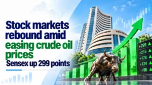 Stock Markets Rebound Amid Easing Crude Oil Prices; Sensex Up 299 Points