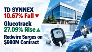 TD SYNNEX 10.67% Fall; Glucotrack 27.09% Rise; Redwire Surges on $980M Contract
