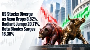US Stocks Diverge as Axon Drops 8.82%, Radiant Jumps 20.71%, Beta Bionics Surges 16.38%