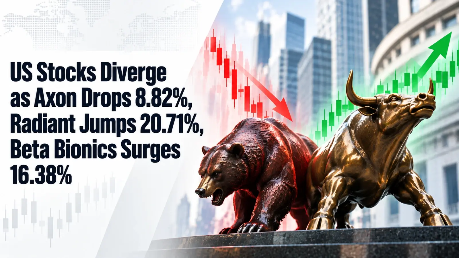 US Stocks Diverge as Axon Drops 8.82%, Radiant Jumps 20.71%, Beta Bionics Surges 16.38%