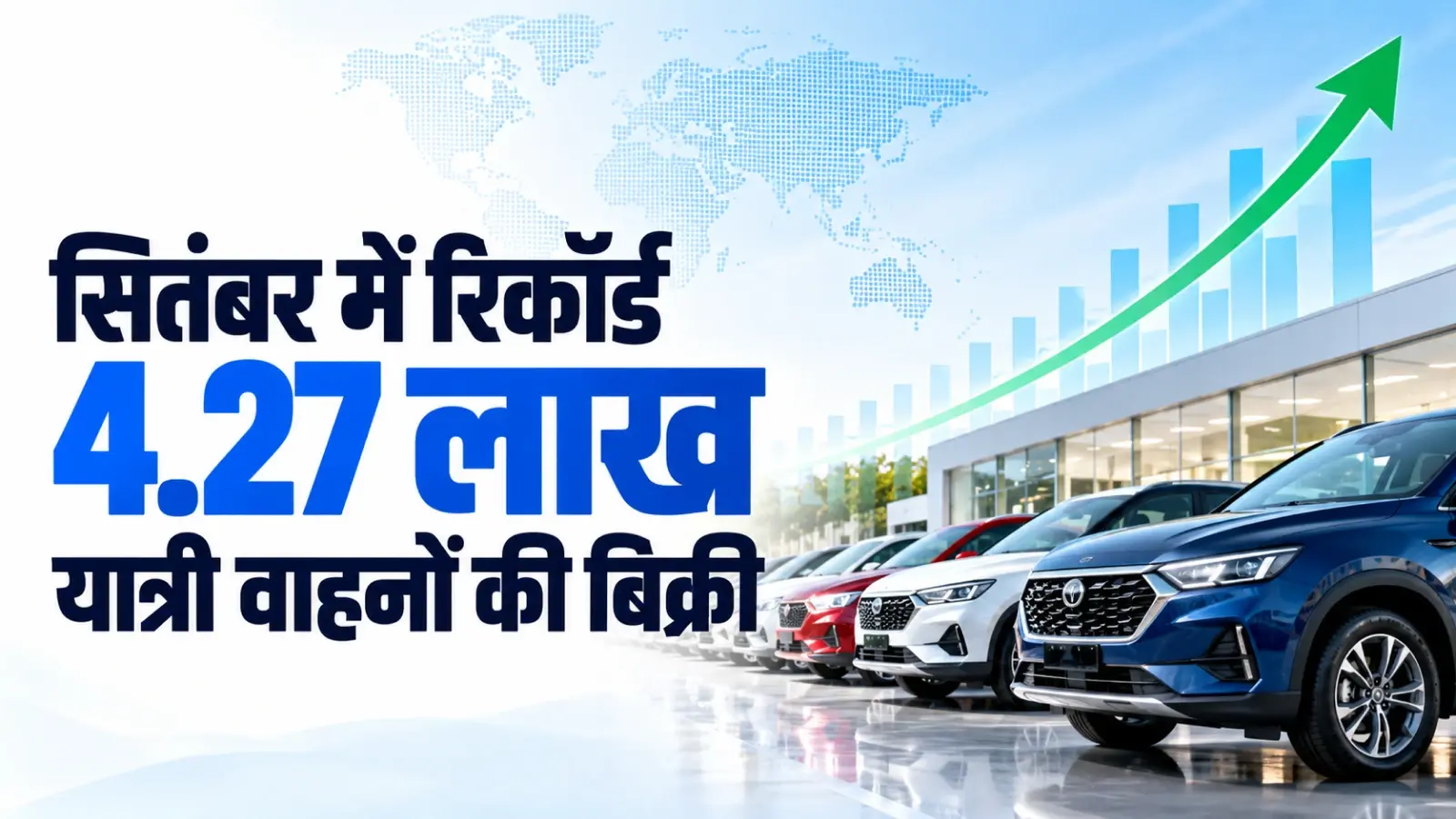 यात्री वाहनों की खुदरा बिक्री सितंबर में 32 प्रतिशत बढ़कर रिकॉर्ड 4.27 लाख इकाई: फाडा