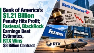 Bank of America’s $1.21 Billion Penalty Hits Profit; Fastenal, BlackRock Earnings Beat Estimates, RTX Wins $8 Billion Contract