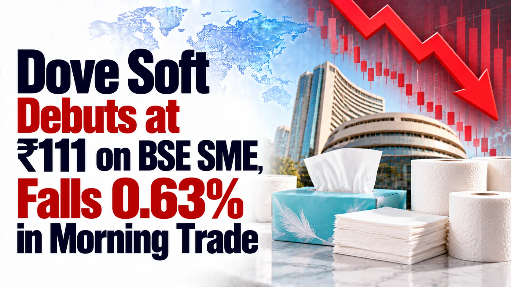 Dove Soft Debuts at ₹111 on BSE SME, Falls 0.63% in Morning Trade