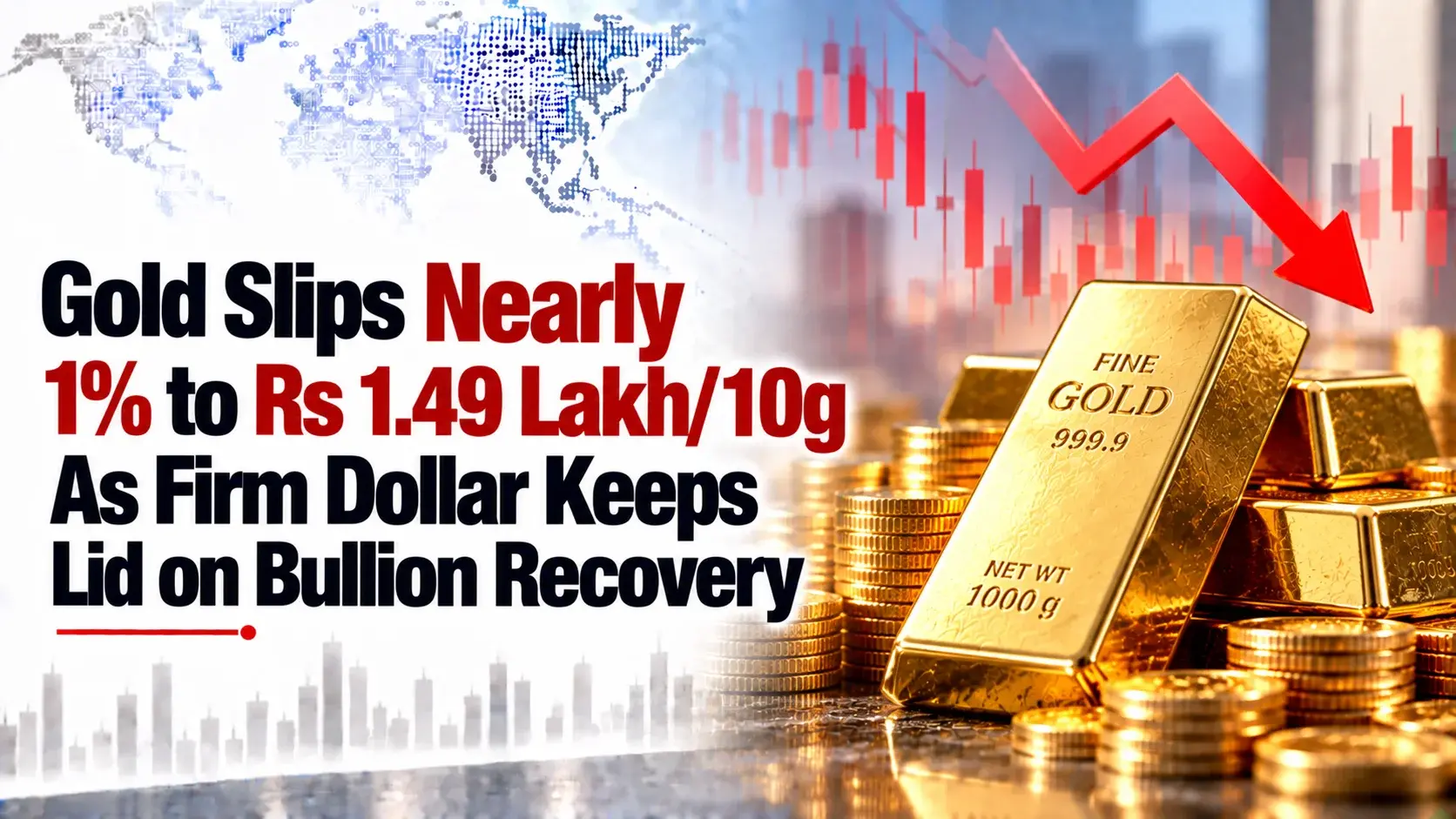 Gold Slips Nearly 1% to Rs 1.49 Lakh/10g As Firm Dollar Keeps Lid on Bullion Recovery