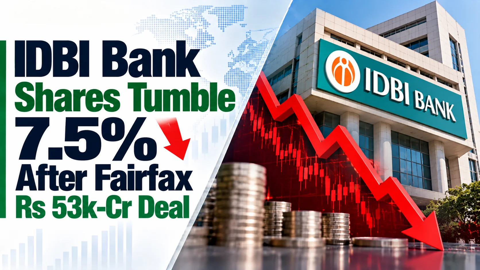 IDBI Bank Shares Tumble 7.5% After Fairfax Rs 53k-Cr Deal