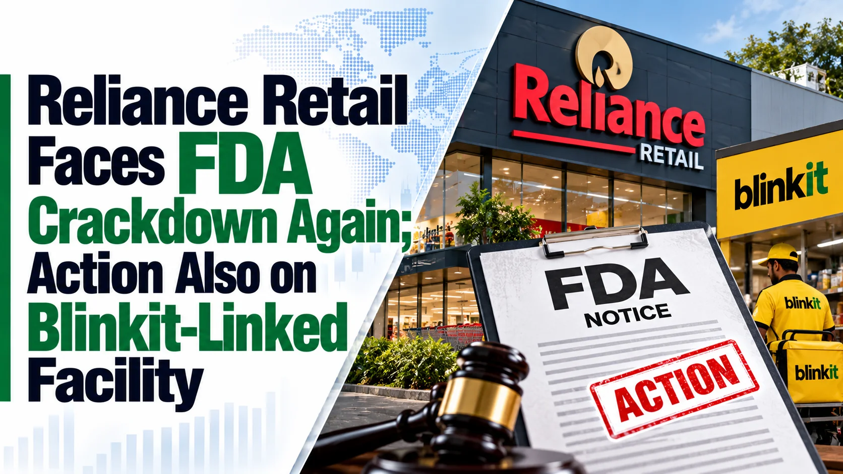 Reliance Retail Faces FDA Crackdown Again; Action Also on Blinkit-Linked Facility