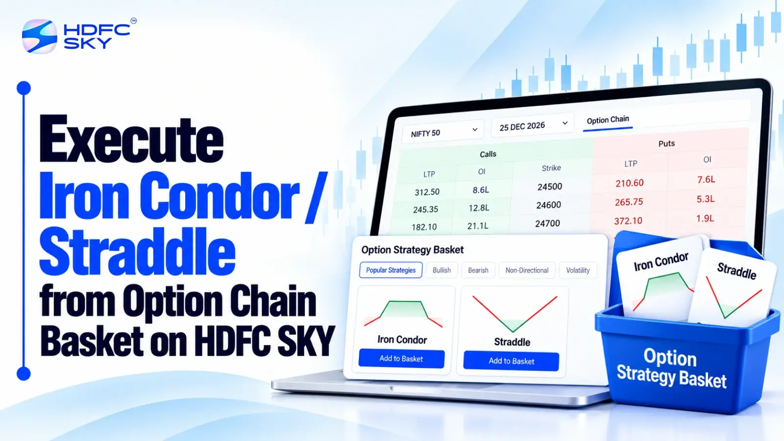 How to Execute an Iron Condor or Straddle from the Option Chain Basket on HDFC SKY
