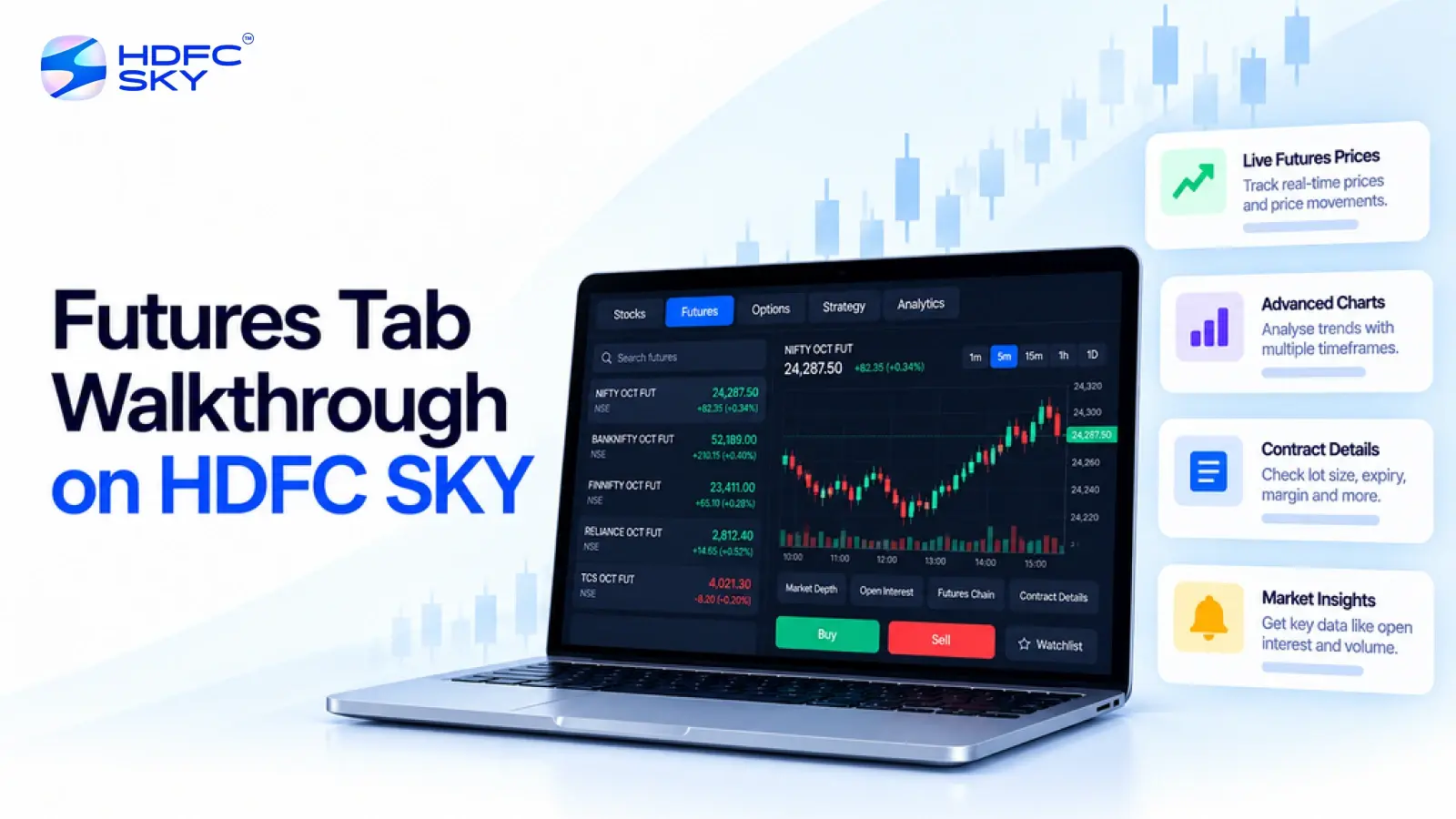 Futures Tab Walkthrough on HDFC SKY: Where to Find Basis, Rollover, and OI Data
