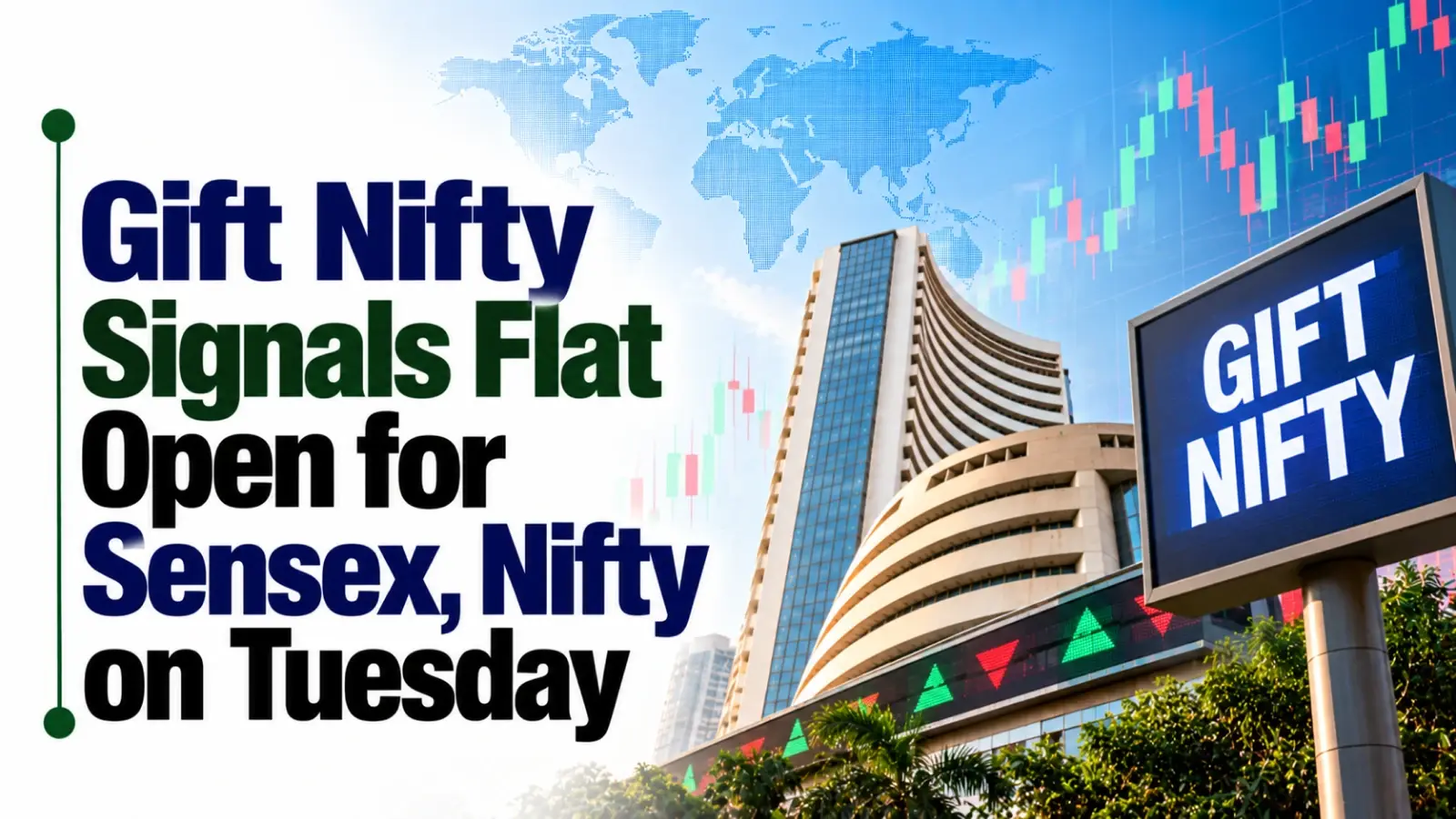 Gift Nifty Signals Flat Open for Sensex, Nifty on Tuesday