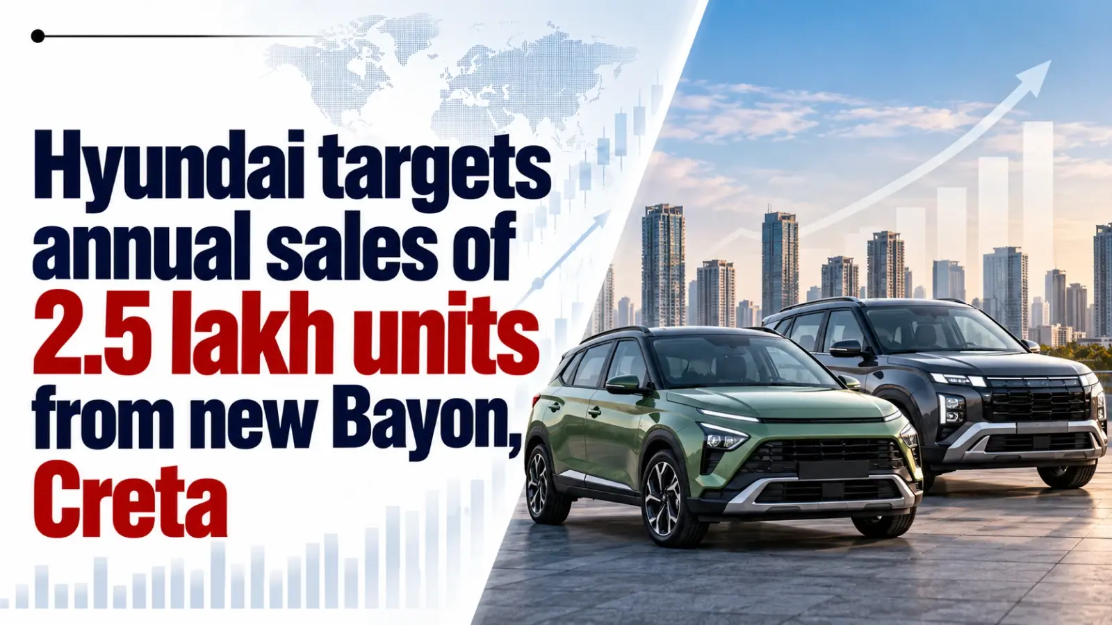 Hyundai Targets Annual Sales of 2.5 Lakh Units From New Bayon, Creta
