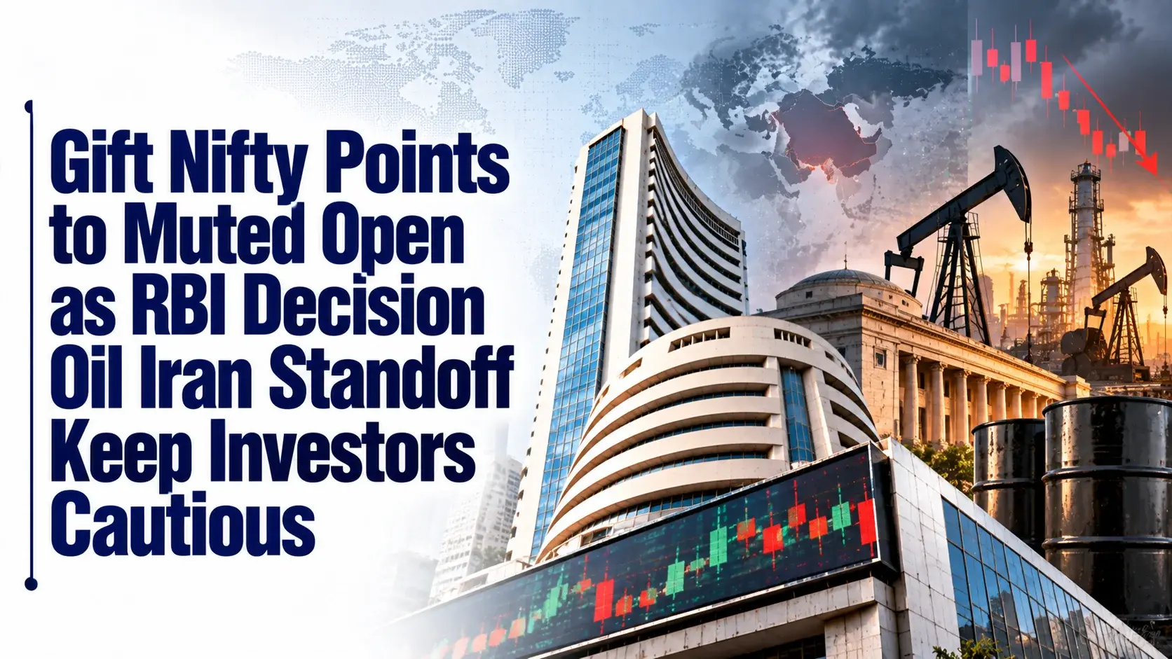 Gift Nifty Points to Muted Open as RBI Decision, Oil, Iran Standoff Keep Investors Cautious