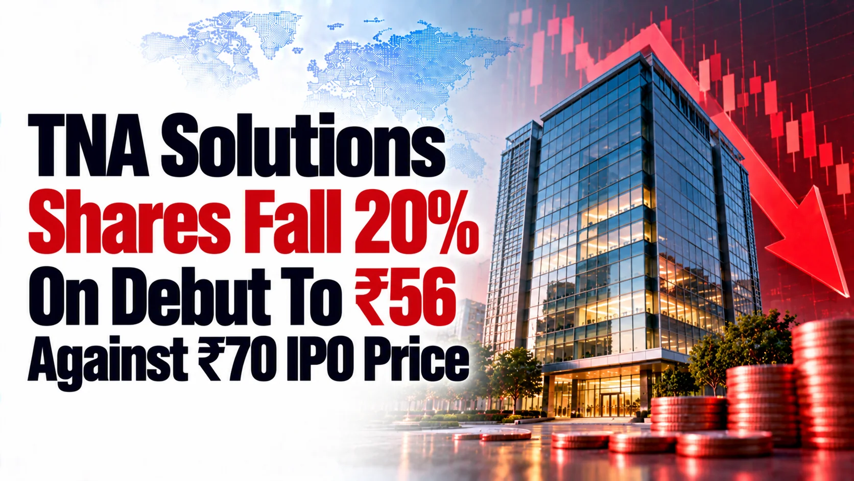 TNA Solutions Shares Fall 20% On Debut To ₹56 Against ₹70 IPO Price