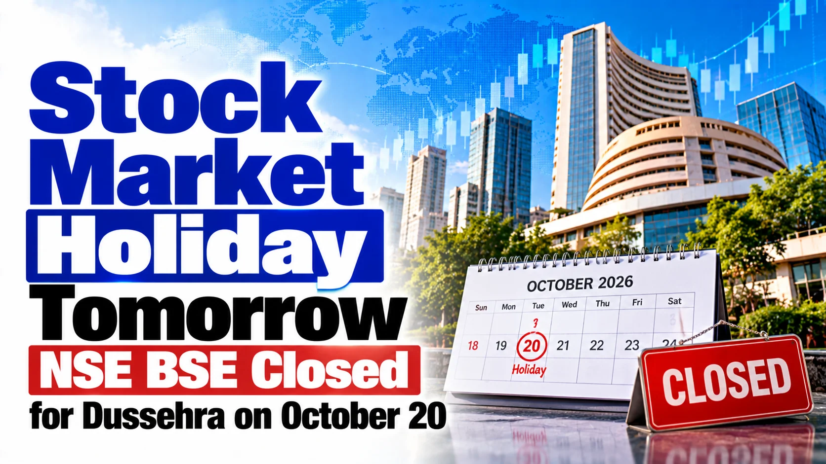 Stock Market Holiday Tomorrow: NSE, BSE Closed for Dussehra on October 20