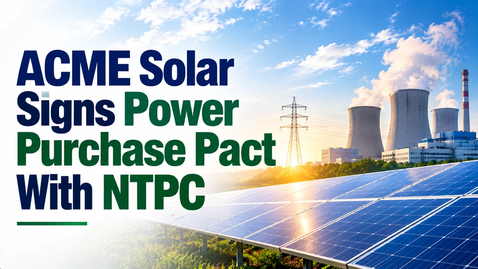 ACME Solar Signs Power Purchase Pact With NTPC; Shares Down 1.3%