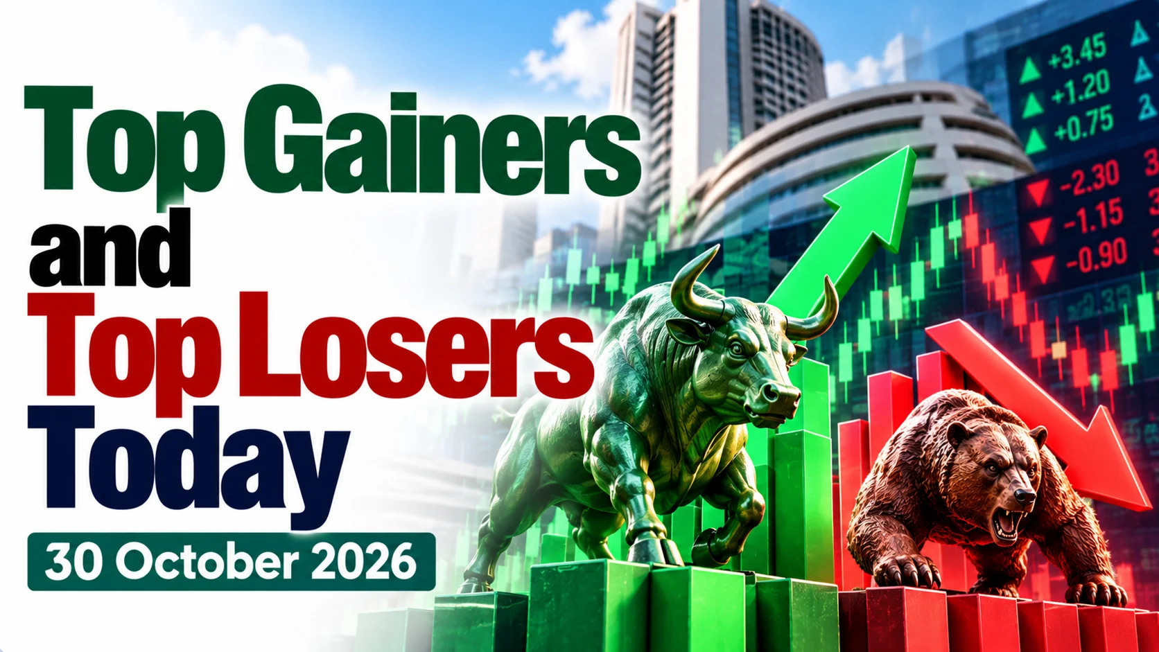 Top Gainers and Top Losers Today, 30 October 2026 at 11:31 AM IST: Trent Leads Gainers as Shriram Finance Tops Declines