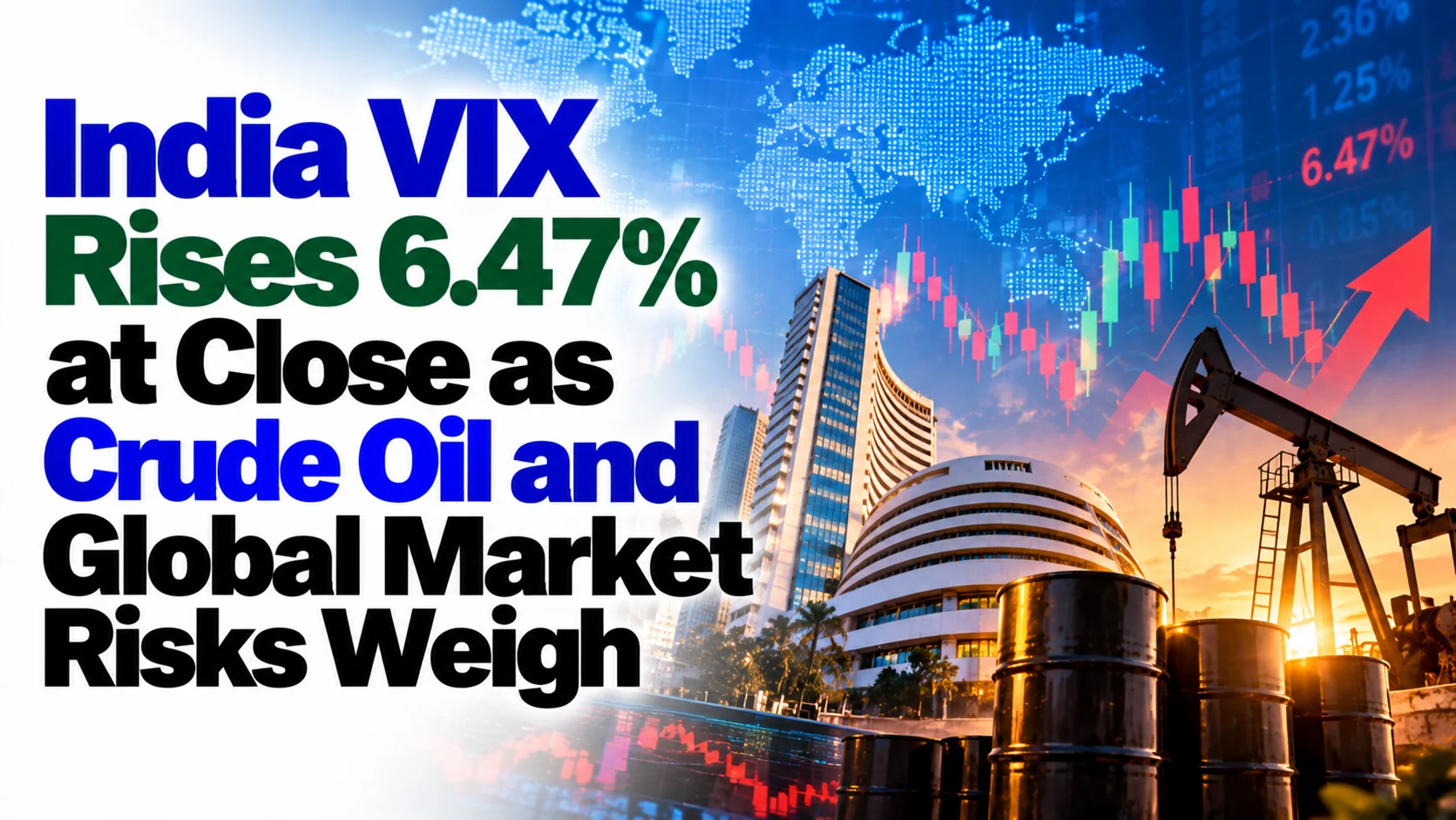 India VIX Rises 6.47% at Close as Crude Oil and Global Market Risks Weigh