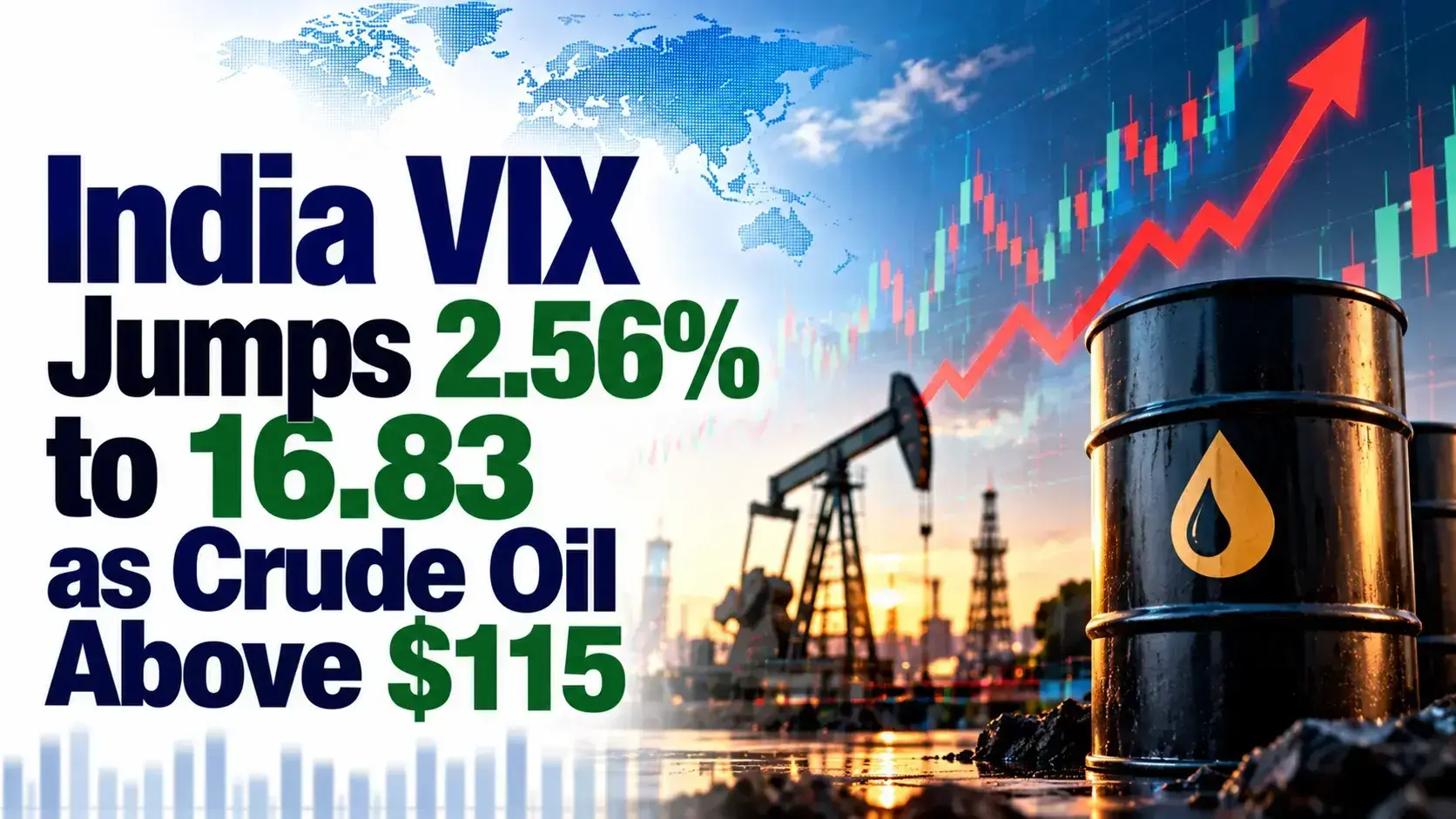 India VIX Jumps 2.56% to 16.83 as Crude Oil Above $115 and US Fed Uncertainty Concern Markets