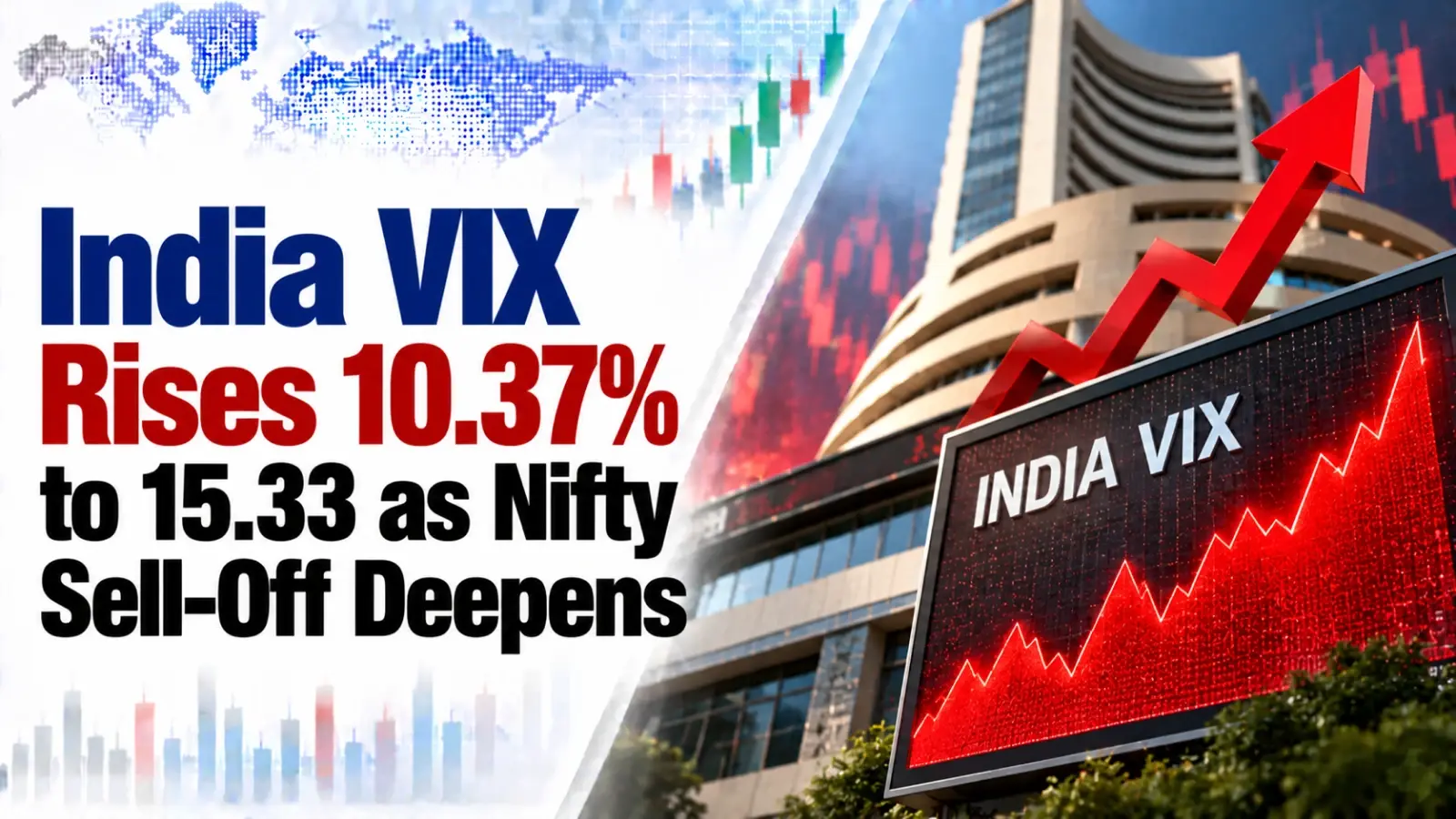 India VIX Rises 10.37% to 15.33 as Nifty Sell-Off Deepens