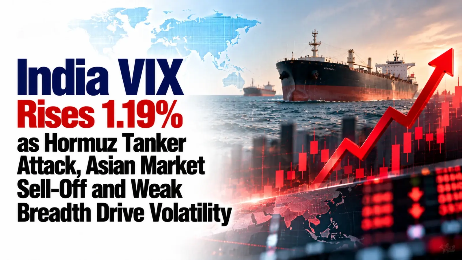 India VIX Rises 1.19% as Hormuz Tanker Attack, Asian Market Sell-Off and Weak Breadth Drive Volatility