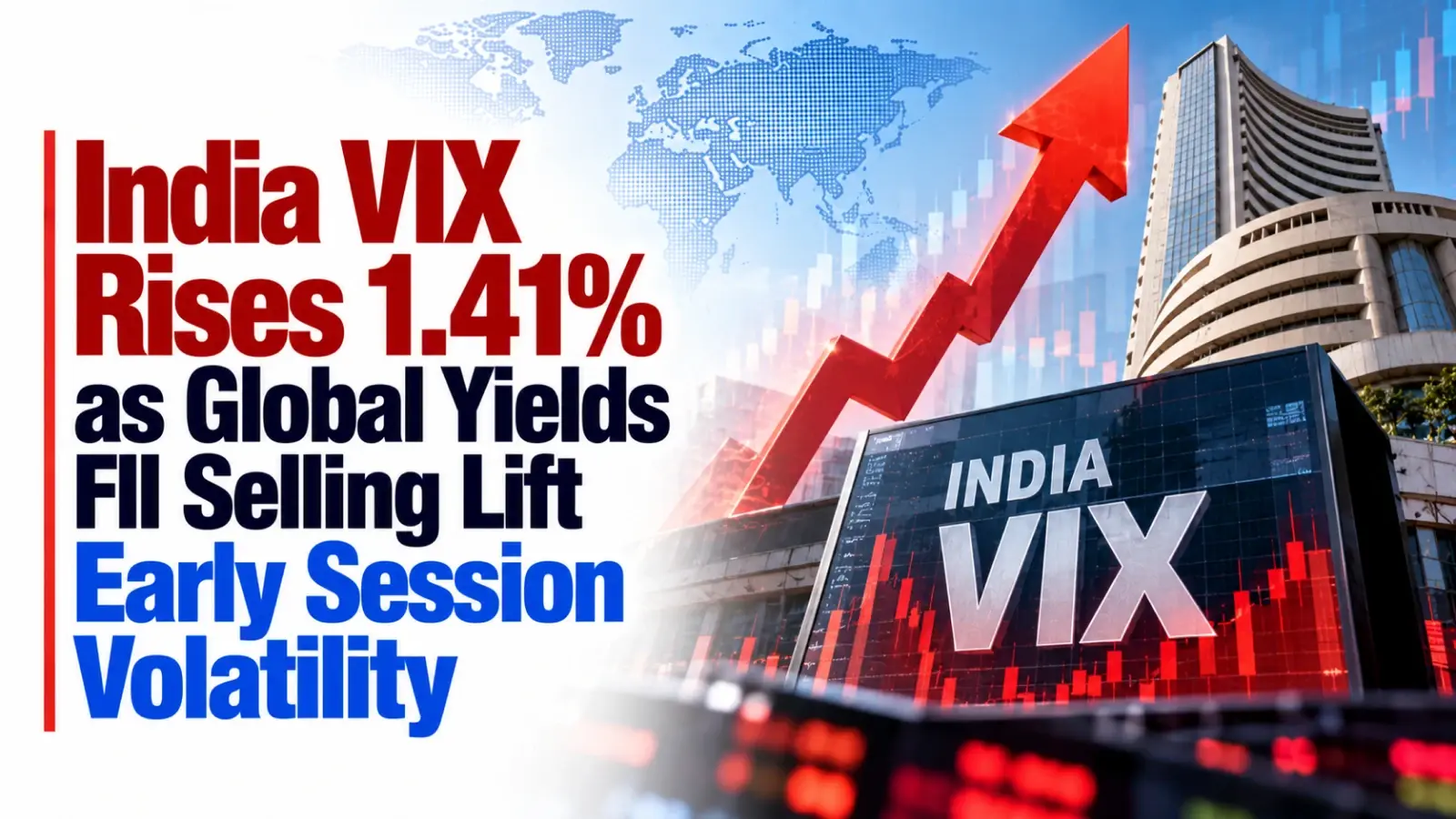 India VIX Rises 1.41% as Global Yields, FII Selling Lift Early-Session Volatility