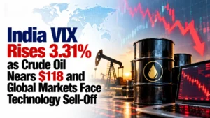 India VIX Rises 3.31% as Crude Oil Nears $118 and Global Markets Face Technology Sell-Off