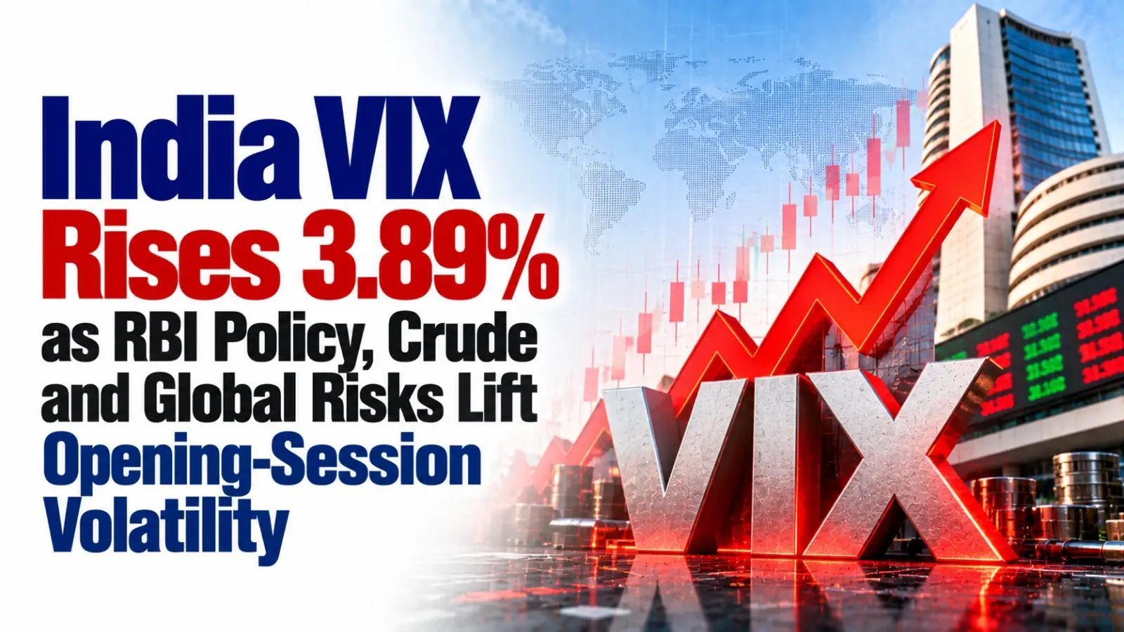 India VIX Rises 3.89% as RBI Policy, Crude and Global Risks Lift Opening-Session Volatility