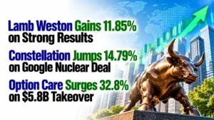 Lamb Weston Gains 11.85% on Strong Results, Constellation Jumps 14.79% on Google Nuclear Deal, Option Care Surges 32.8% on $5.8B Takeover