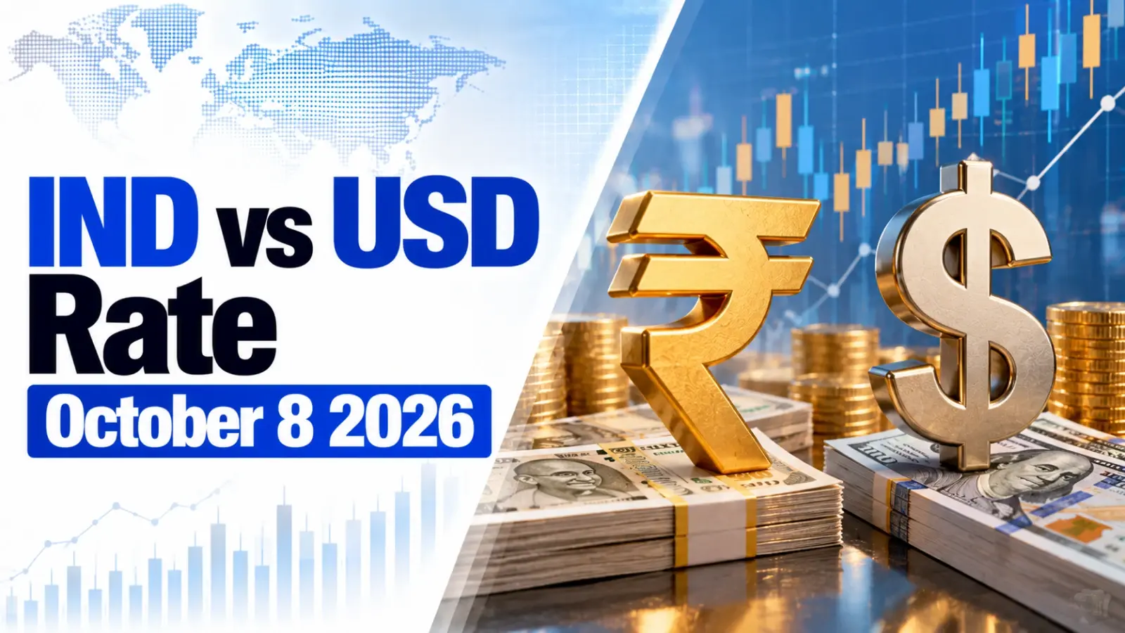 INR vs USD Rate, October 8, 2026: Rupee Falls 13 Paise To Close at 96.88 Against US Dollar