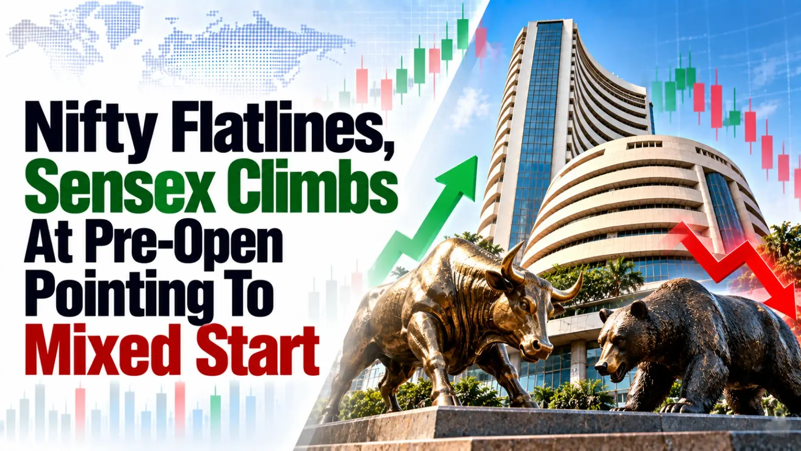 Nifty Flatlines, Sensex Climbs At Pre-Open Pointing To Mixed Start