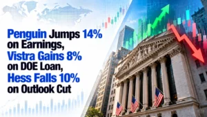 Penguin Jumps 14% on Earnings, Vistra Gains 8% on DOE Loan, Hess Falls 10% on Outlook Cut