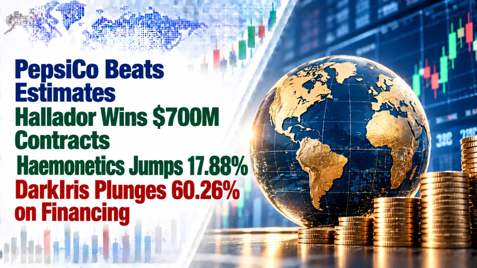 PepsiCo Beats Estimates; Hallador Wins $700M Contracts; Haemonetics Jumps 17.88%; DarkIris Plunges 60.26% on Financing